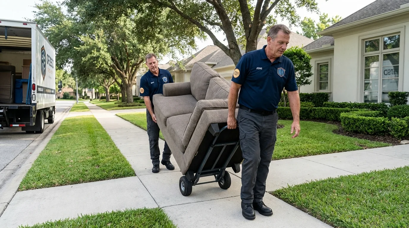 Local residential moving crew loading furniture in North East, MD